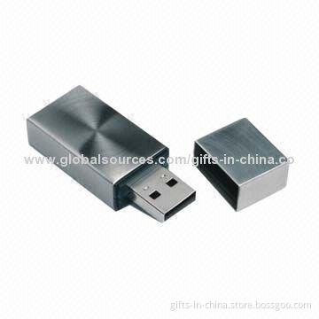 Metal USB Flash Drive with 128MB to 32GB Capacity, User-defined Color, Logos Design, USB2.0/3.0